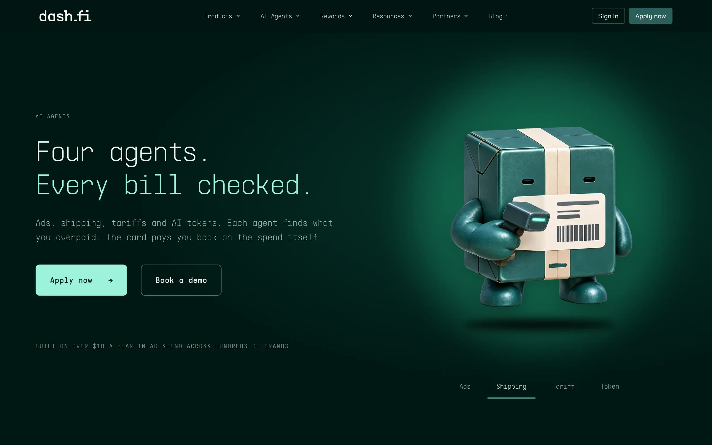 The shipping agent on /agents