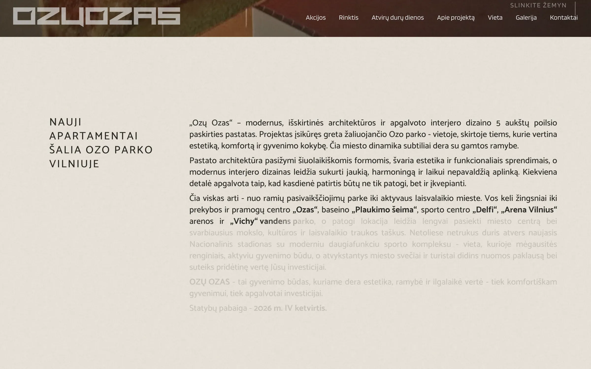 New apartments by Ozas park