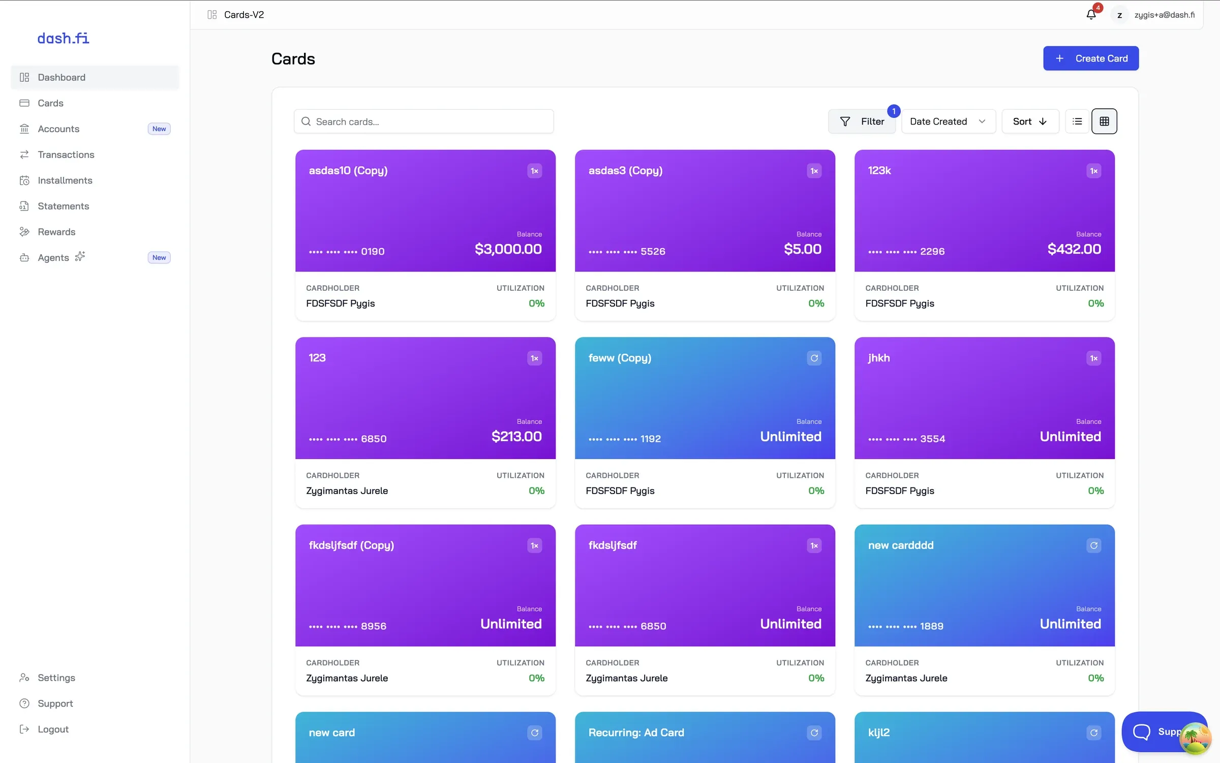 Card colour system