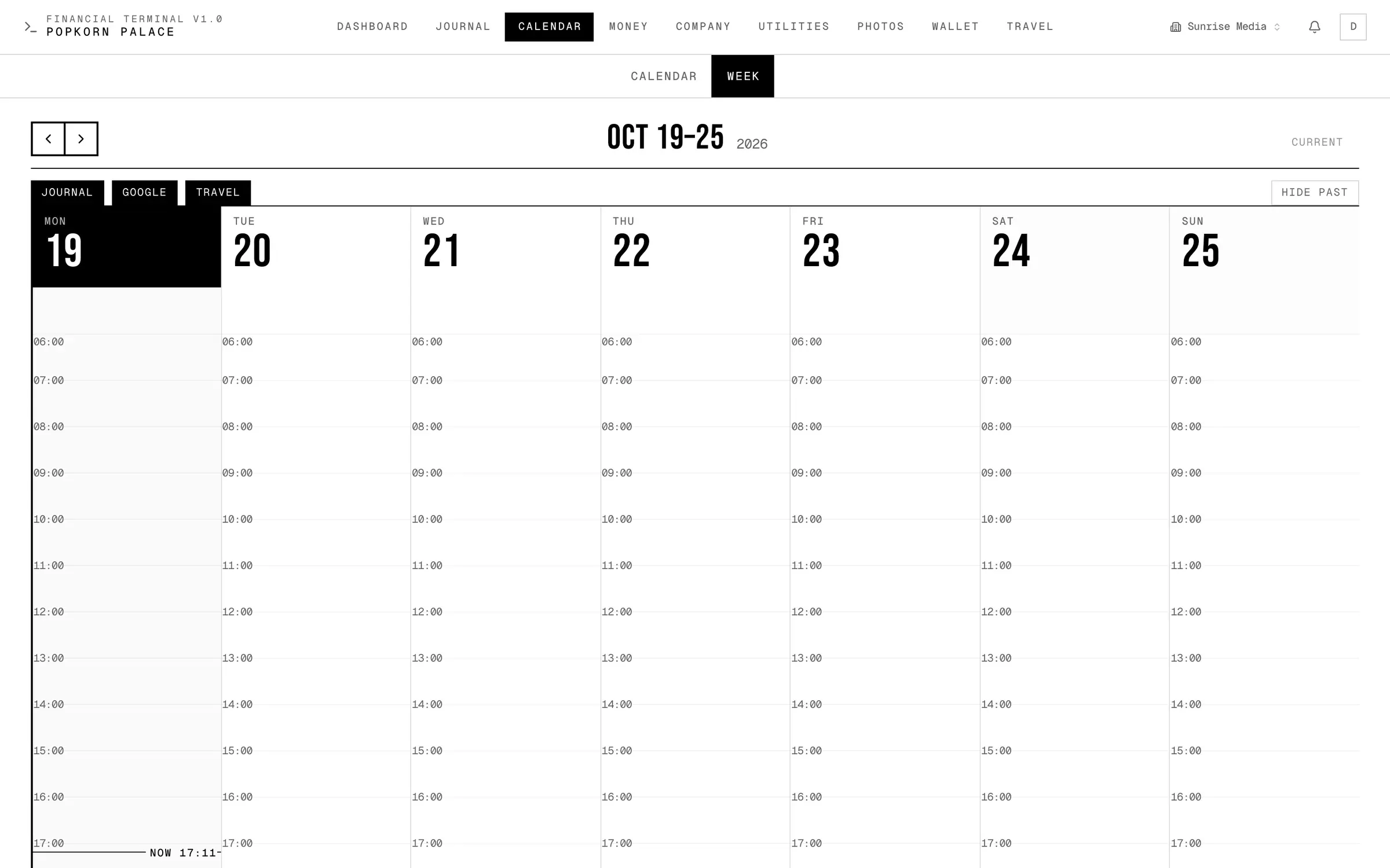 Calendar, week